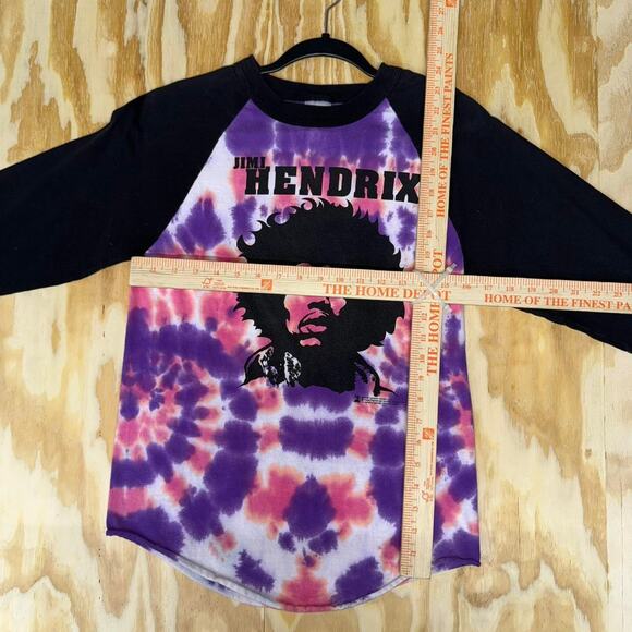 Vintage y2k jimi hendrix trippy 00s tie dye baseball t-shirt - Picture 3 of 4